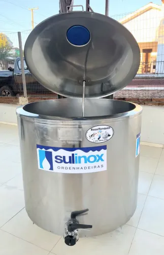 Tanque 500 Litros inox Tina Resfriador de Leite Misturador de Caldas Açaí Sorvetes Agua
