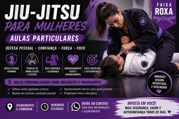 Aulas Particulares de Jiu-Jitsu e Defesa Pessoal para Mulheres