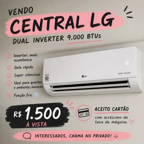 Central de ar 9 mil btus LG