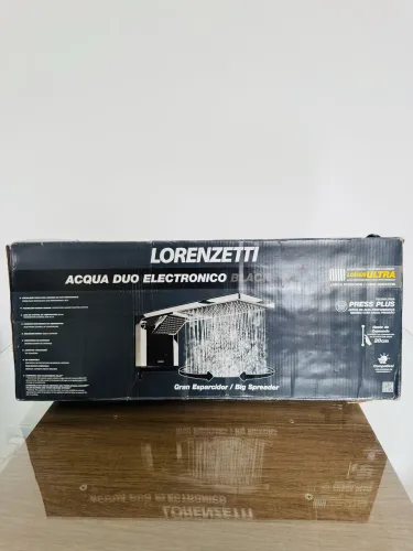Chuveiro elétrico na caixa: Lorenzetti Acqua Duo Eletrônico (Preto Cromado, 220V