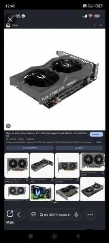 Placa de vídeo RTX 3050