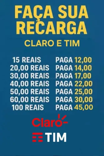 Recarga Tim e claro