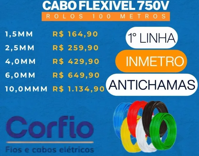 Cabo de cobre flexível Corfio