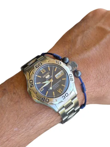 Relógio Automático Seiko 5 Sports Anos 90 Calibre 7s36 Azul