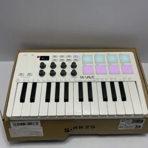 Teclado Controlador M-vave Smk-25 - TROCO EM MICROFONE DE LAPELA