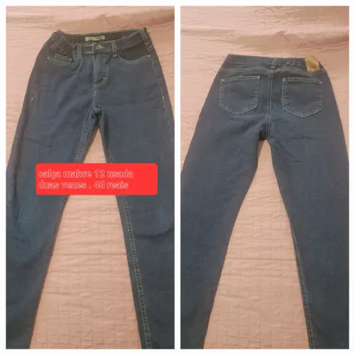 Calças jeans feminina 10 e 12 anos .