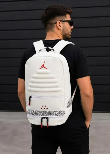 Mochila Air Jordan 3 Logo Jumpman White Cement 100% Original
