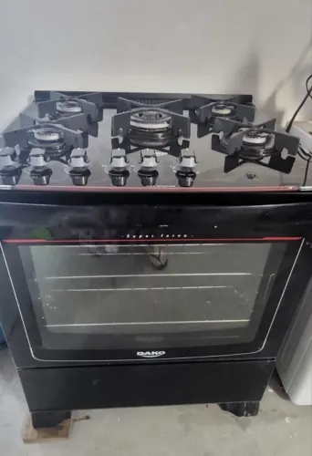 Fogão Dako 5 Bocas Turbo Cook Mesa de Vidro Preto - Excelente Estado