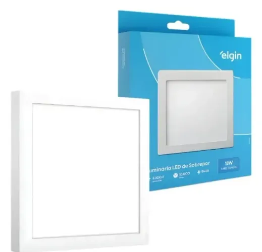 Painel Plafon Sobrepor 18w Quadrado Bivolt  Elgin
