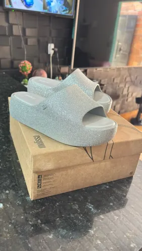 Melissa Free Platform Slide Glitter