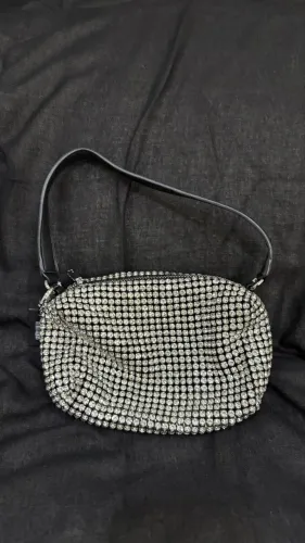 Bolsa festa prata e preta 