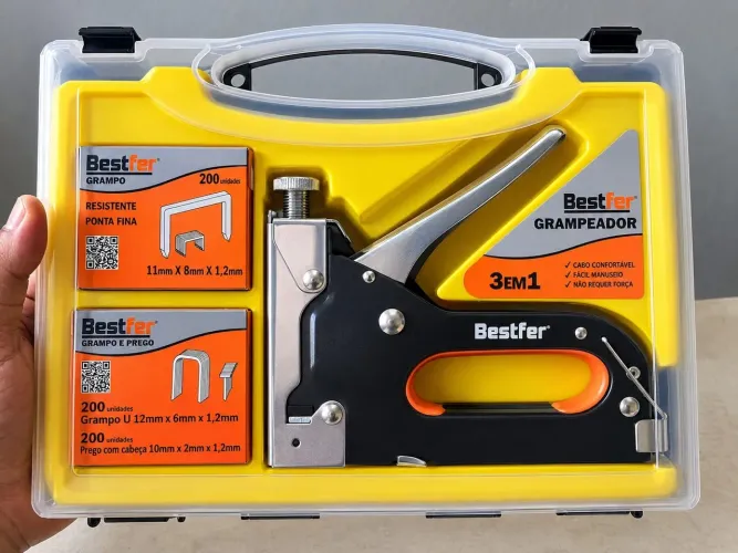 Kit Grampeador Profissional Bestfer 3 Peças
