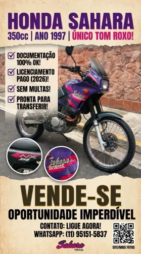 Honda NX 350 Sahara Roxa