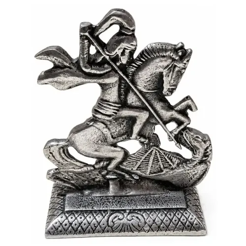 Escultura de São Jorge em Metal 16 cm