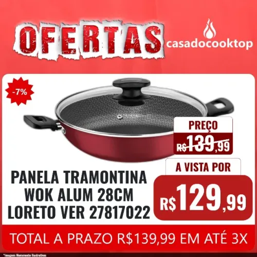 PANELA TRAMONTINA WOK ALUM 28CM LORETO VER 27817022