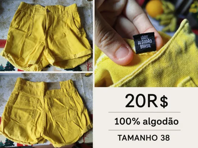 Short 100%algodao