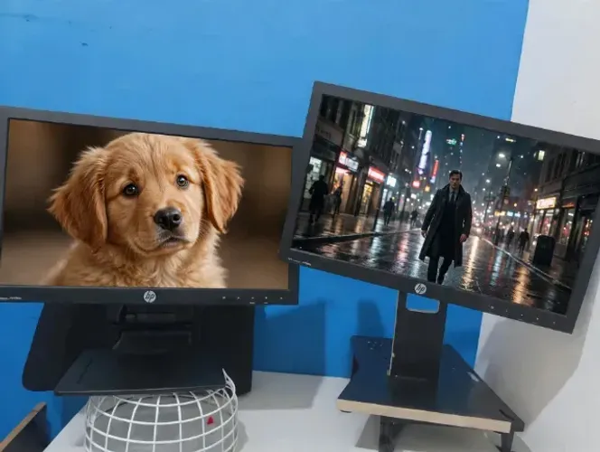 Dois monitores HP Compaq LA2006x Displayport giratórios