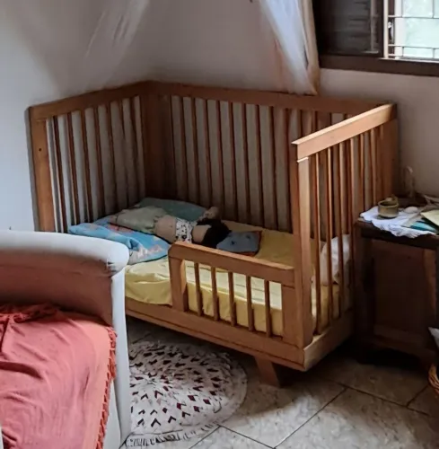 Berço-Caminha de Madeira - Tulipababy Avelã 