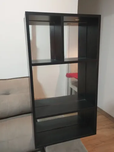Bar Suspenso / Cristaleira MDF Preto com Espelho (82 x 45 cm)