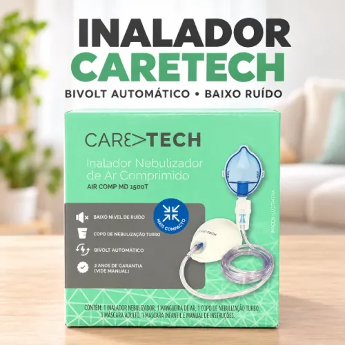Inalador Nebulizador Caretech Air Comp MD1500T Bivolt