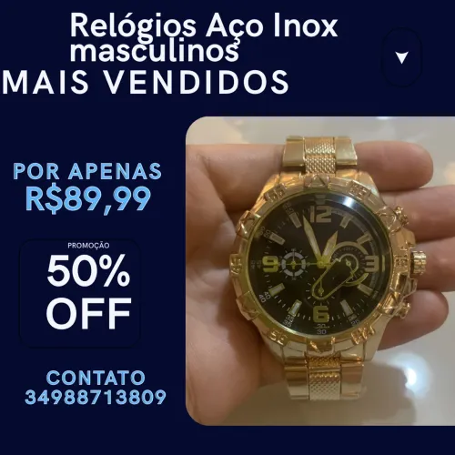 Relógio masculino Aço Inox