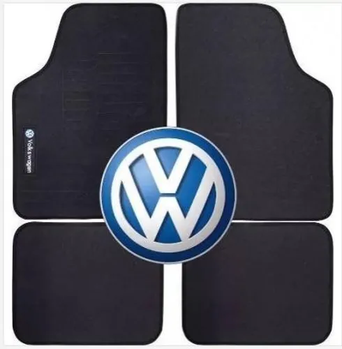 Jogo de Tapete universal wave Volkswagen Preto com Logo 4 pcssqnuoznlmd