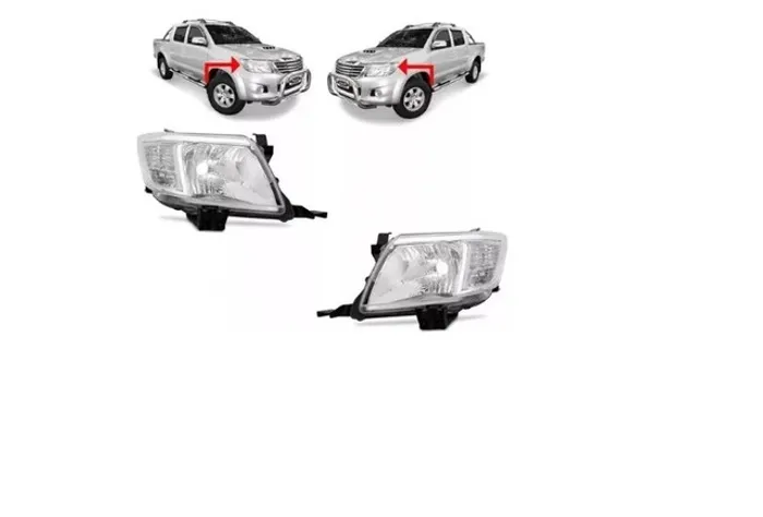 Par Farol Foco Simples Cromado Hilux 2012 2013 2014 2015