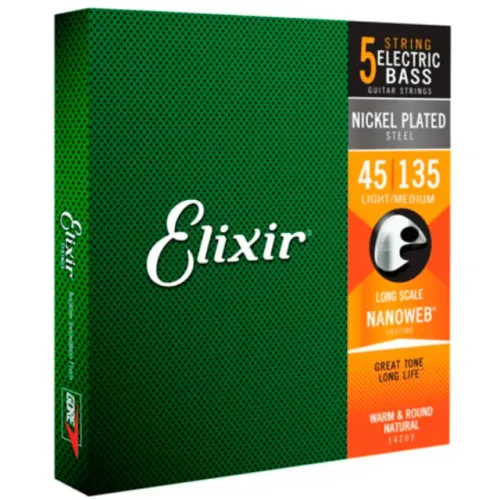 ORIGINAL - Cordas Elixir Baixo 5 cordas 45-135