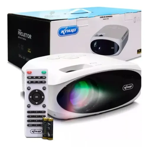 Mini Projetor Portátil Led 1080p 3100 Lumens Datashow Knup Pj004 - Novo - Loja Coimbra