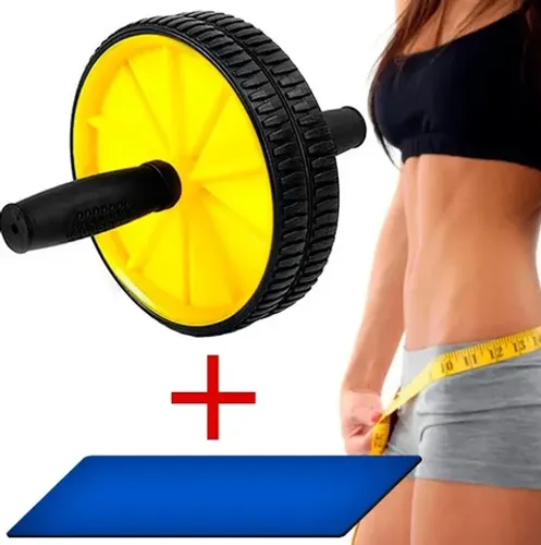 Roda para Treinos Abdominal + Tapete para Joelhos