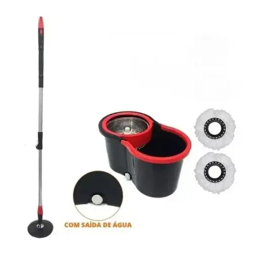 Balde Com Esfregao Mop 16l Aço Inox Ck01 23cmx25cmx44cmhao B - Verm/pret