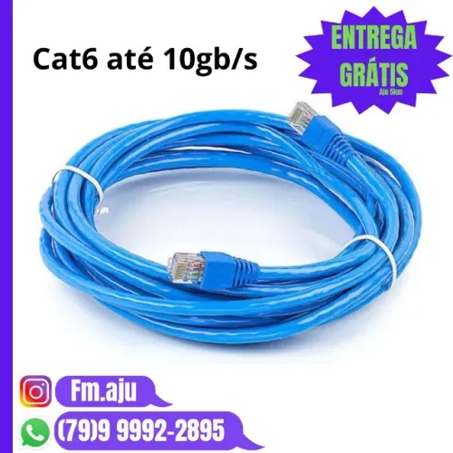 Cabo de rede CAT6 até 10gb/s - Valores na descrição - Novo / Entrega Grátis 8km/ Garantia