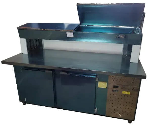Balcão Condimentador 1,90 Pista Fria Elevada INOX