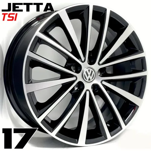 Rodas 17 VW Jetta TSI preta com diamantado 5x112