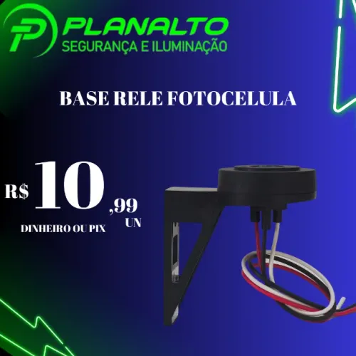 BASE P/RELÊ FOTOCELULAR COM FIO (RETIRADA NA LOJA)