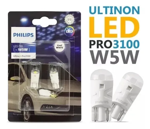 Lampada Philips Pingo Ultinon Led 6000k W5w T10 Branca