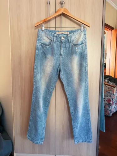 Jeans listrado cintura alta 36