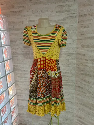 vestido alpharrabio amarelo - estilo boho chique tamanho P