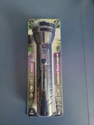 Lanterna Led Recarregável Bivolt 1 Led 3 Watts 50/130 Lumens