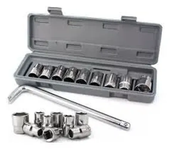 Kit Ferramentas 10 Peças Chave L Soquete De Boca Com Estojo
