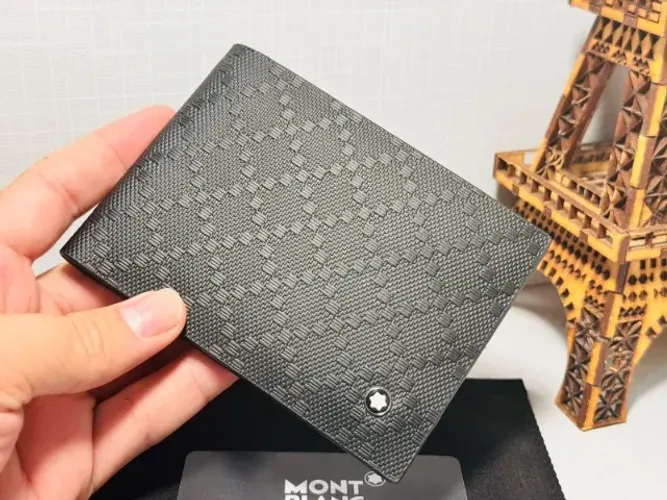 carteira masculina cinza vs preto couro legitimo montblanc top lançamento