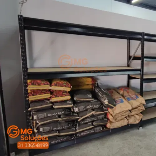 Estante de 200kg para estoque de carvão e distribuidoras