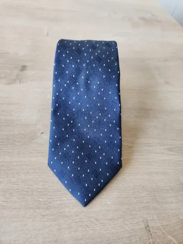 Gravata azul com detalhes em branco Francesco Rogani