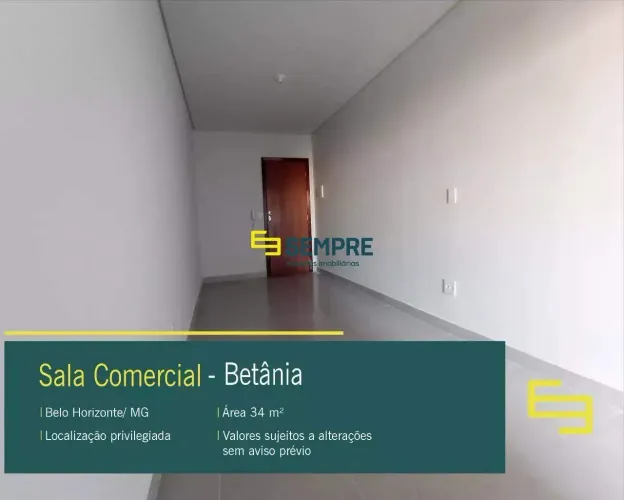 Sala comercial para alugar no bairro Betânia em BH