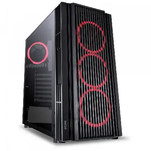 Gabinete Gamer Pcyes Atmos c/ 4 Fans Led Vermelho - ATX, Micro-ATX e Mini-ITX - WZetta