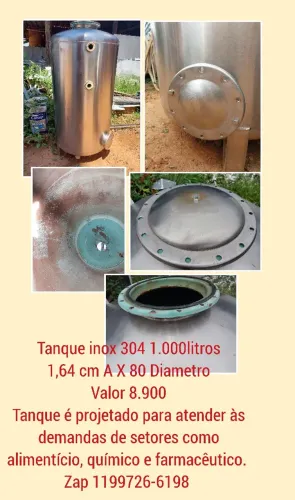 Tanque Inox 304 1.000 Litros