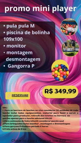Combo festa infantil pula pula + algodão doce 