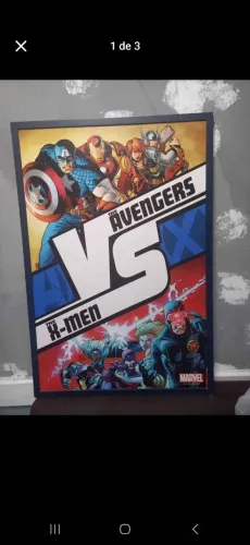 Quadros Decorativos Avengers vs X-Men e capitão América