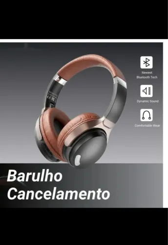 Fones De Ouvido Bluetooth Sem Fio Redução De Ruído Retrô Estilo Americano Cor preto