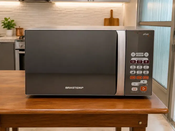 Micro-ondas Brastemp Ative! INOX E ESPELHADO com Grill - 38 Litros - Ótimo Estado